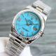 New Rolex Day Date Turquoise Roman Dial M128238 Stainless Steel Copy Watch 36mm (2)_th.jpg